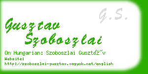 gusztav szoboszlai business card